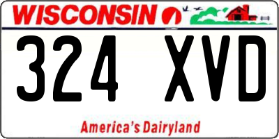 WI license plate 324XVD