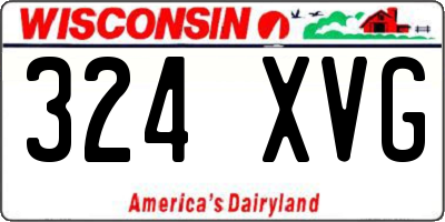 WI license plate 324XVG