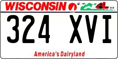 WI license plate 324XVI