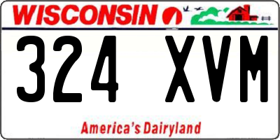 WI license plate 324XVM