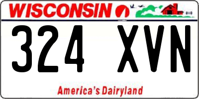 WI license plate 324XVN