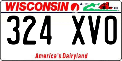 WI license plate 324XVO