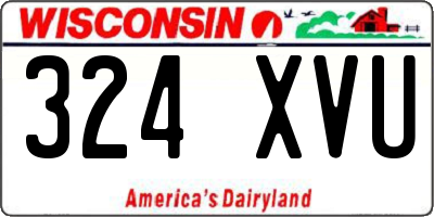 WI license plate 324XVU