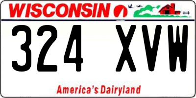 WI license plate 324XVW