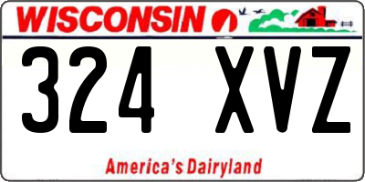 WI license plate 324XVZ
