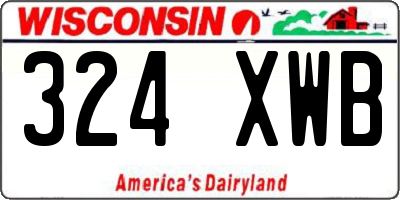 WI license plate 324XWB