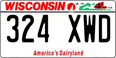 WI license plate 324XWD