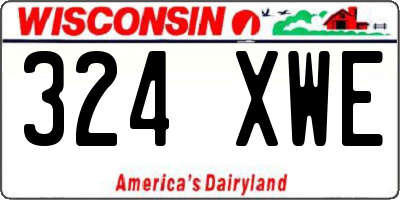 WI license plate 324XWE
