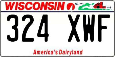 WI license plate 324XWF