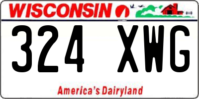 WI license plate 324XWG