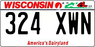 WI license plate 324XWN