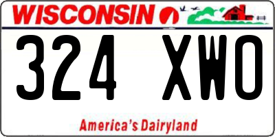 WI license plate 324XWO