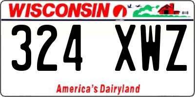 WI license plate 324XWZ