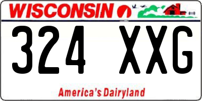 WI license plate 324XXG
