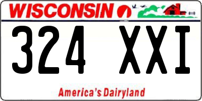 WI license plate 324XXI