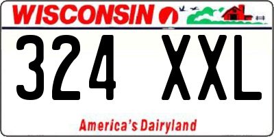 WI license plate 324XXL