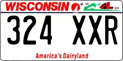 WI license plate 324XXR