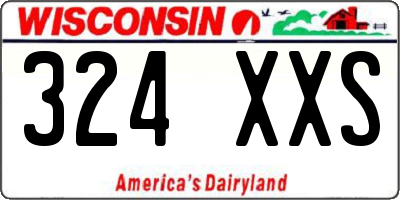 WI license plate 324XXS