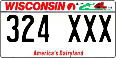 WI license plate 324XXX