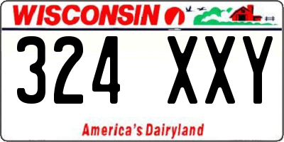 WI license plate 324XXY