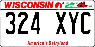WI license plate 324XYC