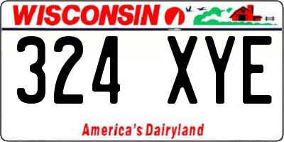 WI license plate 324XYE