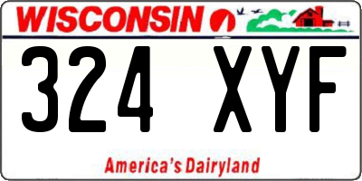 WI license plate 324XYF