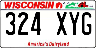 WI license plate 324XYG