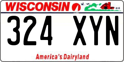 WI license plate 324XYN