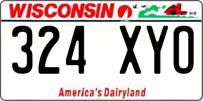 WI license plate 324XYO