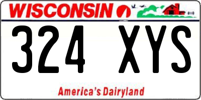 WI license plate 324XYS