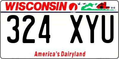 WI license plate 324XYU