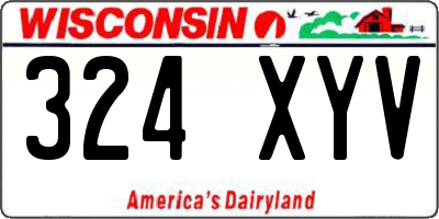 WI license plate 324XYV