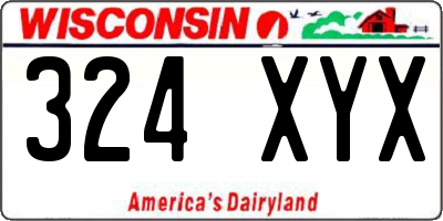 WI license plate 324XYX