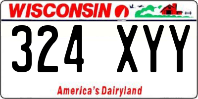 WI license plate 324XYY