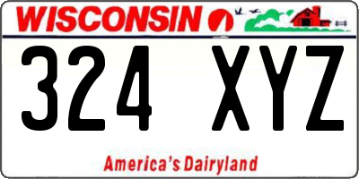 WI license plate 324XYZ