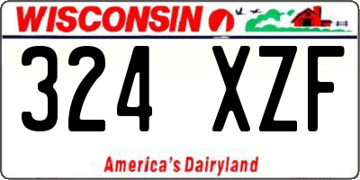 WI license plate 324XZF