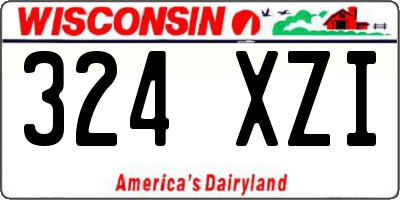 WI license plate 324XZI