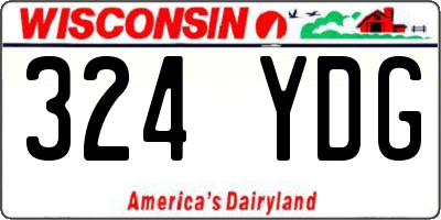 WI license plate 324YDG