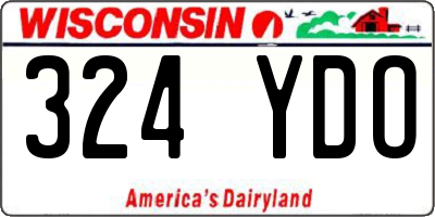 WI license plate 324YDO