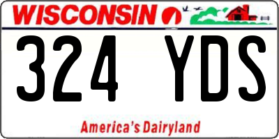 WI license plate 324YDS