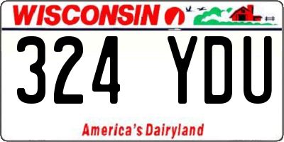 WI license plate 324YDU