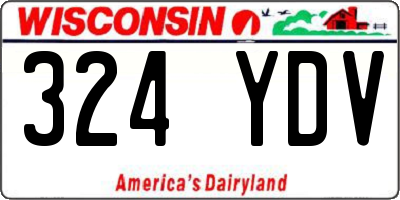 WI license plate 324YDV