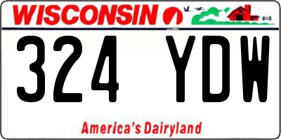 WI license plate 324YDW