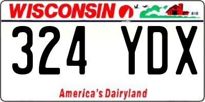 WI license plate 324YDX
