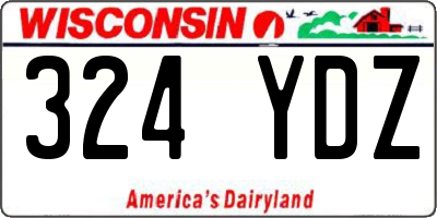 WI license plate 324YDZ