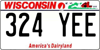 WI license plate 324YEE