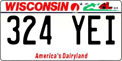 WI license plate 324YEI