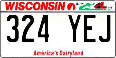 WI license plate 324YEJ