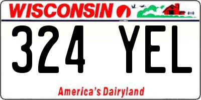 WI license plate 324YEL